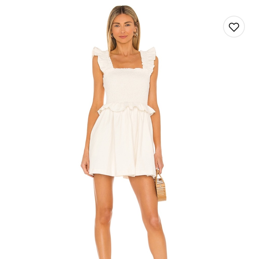 Tularosa White Ruffle Mini Dress